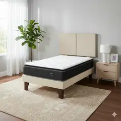 GAEX - Cama Europea 1 Plaza 190 Plus Respaldo Everest