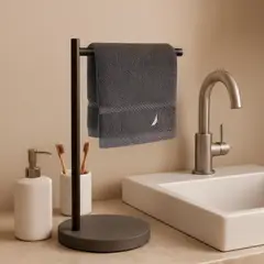 NAUTICA - Toalla de cara SIGNATURE 100% algodón 33x33cm premium gris oscuro