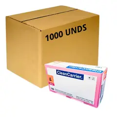 CLEANCARRIER - Pack X1000 Guantes De Nitrilo Rosado Libre Polvo Talla L