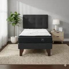 GAEX - Cama Europea 1 Plaza 200 Plus Respaldo Ginebra