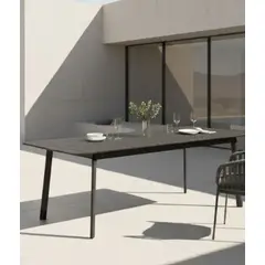 DECORUGZ - Mesa Comedor de Terraza Extensible Aluminio Grande Gris