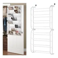 GENERICO - Zapatero Colgante 24 Pares Blanco Organizador De Zapatos Puerta Negro