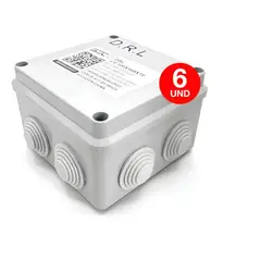 DRL - Pack 6 Caja Estanca Derivación Ip40 100x100x70mm Conos Sec Gris