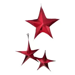 COREL - Estrella de Género Roja Metalizada 65cm Diseño Escultural Premium Hogar