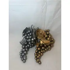 COREL - Uvas Navideñas Deluxe Plateda- Estilo Natural para Interiores y Vitrinas