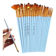 GENERICO - Kit De Pinceles Para Acrílico, Óleo, Acuarelas, 20 Piezas