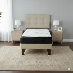 GAEX - Cama Europea 1.5 Plaza 190 Plus Respaldo Ginebra