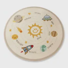 GENERICO - Alfombra Redonda para Niños 100 cm – Estilo Espacio y Sistema Solar