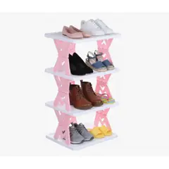 IRM - Zapatero Organizador Plegable De 4 Niveles 53x27x27cm Rosa