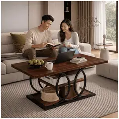 HOMER DESIGN - Mesa De Centro Minimalista Con Cubierta De Melamina 50x120cm