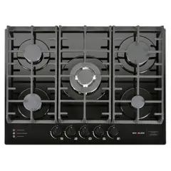 SINDELEN - Encimera Gas Vidrio Templado CEG-4800NG 5 Quemadores