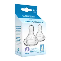DR BROWN'S - Tetinas para Mamadera Dr Brown´s Estándar Anticólicos 9M+ 2unidades