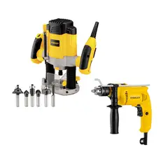 STANLEY - Rebajadora/Fresadora 1200W + taladro percutor 1/2"
