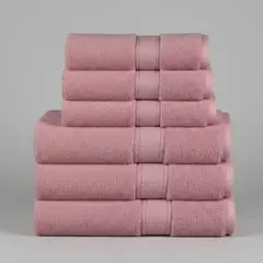 CHITECO - Pack 6 Toallas 100% Algodón Baño Y Manos 400g Color Rosa