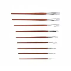 GENERICO - Set 12 Pinceles En Color Rojo 22 cm