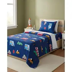 GENERICO - Juego de Sabanas de verano Autitos niño Infantil 1 plaza