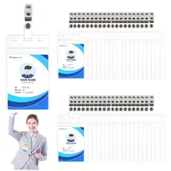 DEKANO - Pack de 100 Porta Credenciales Transparentes 11.5×6.5cm Impermeable