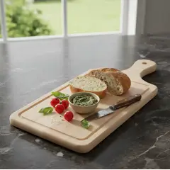 GENERICO - Tabla De Madera Para Picoteo Con Mango 40x14 Cm