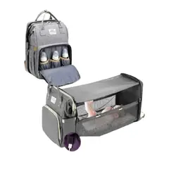 MOVI - Mochila Pañalera Multifuncional con Cuna Portátil Plegable Organizador de Viaje para Bebé