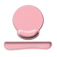 GENERICO - Reposa Muñecas Para Teclado + Mouse Pad Con Apoya Muñeca Rosa