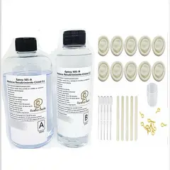 GENERICO - Resina Epóxica Cristal 750ml + Accesorios 21 Mesa de Rio Idea para Madera Ex