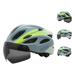 LUBABYCAS - Casco Bicicleta Adulto Con Visera Magnética Azul RS Antule