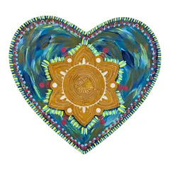 CREA TALLER - Cuadro corazón mandala de madera 20cm