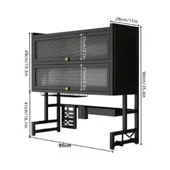GENERICO - Escurridor Secador Loza Platos 3 Niveles Organizador 85cm Negro