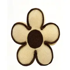 GENERICO - COJIN FORMA DE FLOR DECORATIVO COLOR BEIGE CON BORDE MARRON