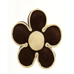 GENERICO - COJIN FORMA DE FLOR DECORATIVO COLOR MARRON CON BORDE BEIGE