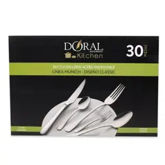 DORAL - Juego Cuchillería 30 Piezas Plateado Munich classic