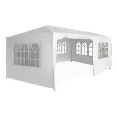 JARDIMEX - Toldo Plegable 3x6 Blanco Impermeable Filtro UV con Paredes
