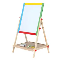 GENERICO - Pizarron Doble Cara Infantil Madera Tiza Y Plumon Colorido