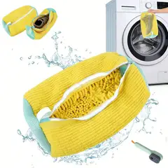 GENERICO - Bolsa Amarilla Para Ropa Y Limpieza De Zapatos + Cepillo