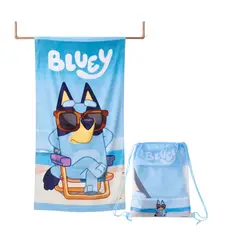 MASHINI - TOALLA DE PLAYA ALGODON CON BOLSO BLUEY