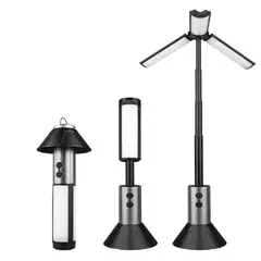 GENERICO - Linterna Led De Camping 3 Aspas Zoom 270° Recargable