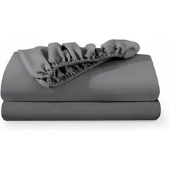 AZ AURAZEUS - Sabanas Bajera 1,5 Plazas Gris Ultra Suave Hilos Aura Zeus