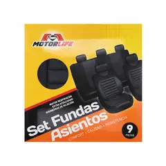 MOTORLIFE - Fundas Cubre Asientos Negro Confort SUV 9pcs