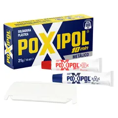POXIPOL - Adhesivo Soldadura Plástica 21gr / 14ml Color Metálico. 10 min