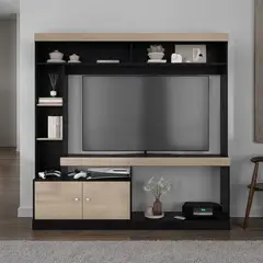 TUHOME - Estante Tv65 2 Puertas Classic Color 1806x180x303 Cm Cartagena Y Wengue