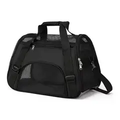 GENERICO - Bolso Transportador Respirable Para Mascotas Pequeñas color negro