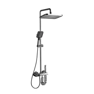 GENERICO - Ducha Columna Moderna 4 Funciones Llave Botones Color Negro Con Pantalla Digital