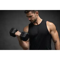 GENERICO - Set 2 Mancuernas Hexagonales Fijas de Goma 5 kg Negra– Entrenamiento Funcional y de Fuerza.