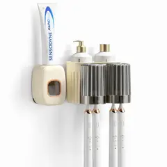GENERICO - Organizador Porta Cepillos De Dientes Adhesivo Con Vasos