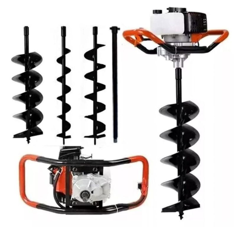 Ahoyador barreno japonés 63cc con 3 brocas y extensión + Guantes + Lentes