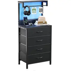 YOMYM - Mesita De Noche 39×29×96 cm Con Cuatro Cajones