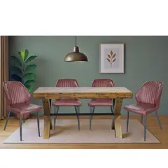 MSA MUEBLES SANTA ANA - Juego de Comedor Timber Small 4 Sillas New Vita Brown