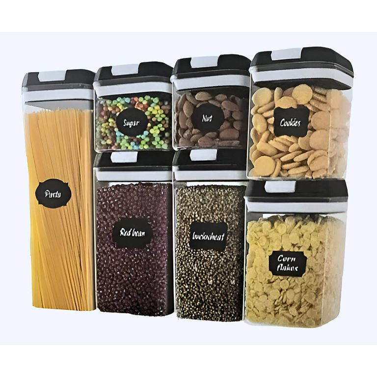 Set De 7 Contenedores Hermeticos De Plastico Cocina Despensa