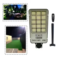 GENERICO - Foco Proyector Solar 1000w Led Exterior Negro Iluminacion Para Parcelas Y Terrenos Figoimport