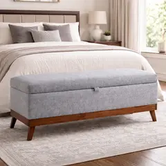 GENERICO - Banqueta con Baúl Incy Gris Omega 120x50x40 cm Máxima Design